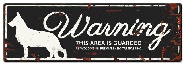 D&D – Waarschuwingsbord German Shepherd (zwart)
