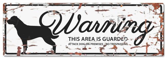 D&D – Waarschuwingsbord Rottweiler (wit)