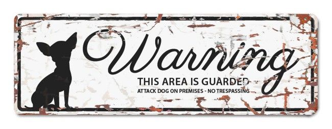 D&D – Waarschuwingsbordje Chihuahua (wit)